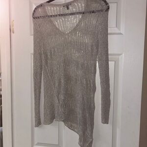 Eileen Fisher Light Gray V-Neck Sweater
